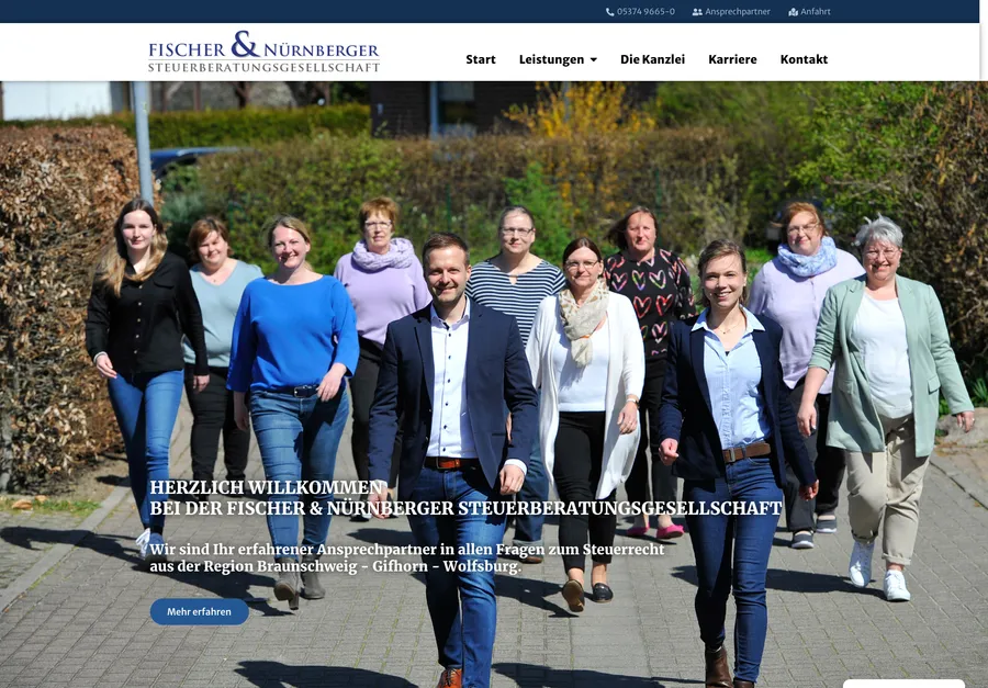 Screenshot Fischer & Nürnberger Steuerberatungsgesellschaft